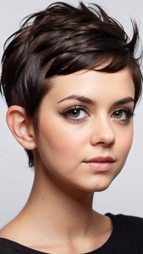Swept-Back Pixie with an Undercut Pixie Haircuts for Thick Hair