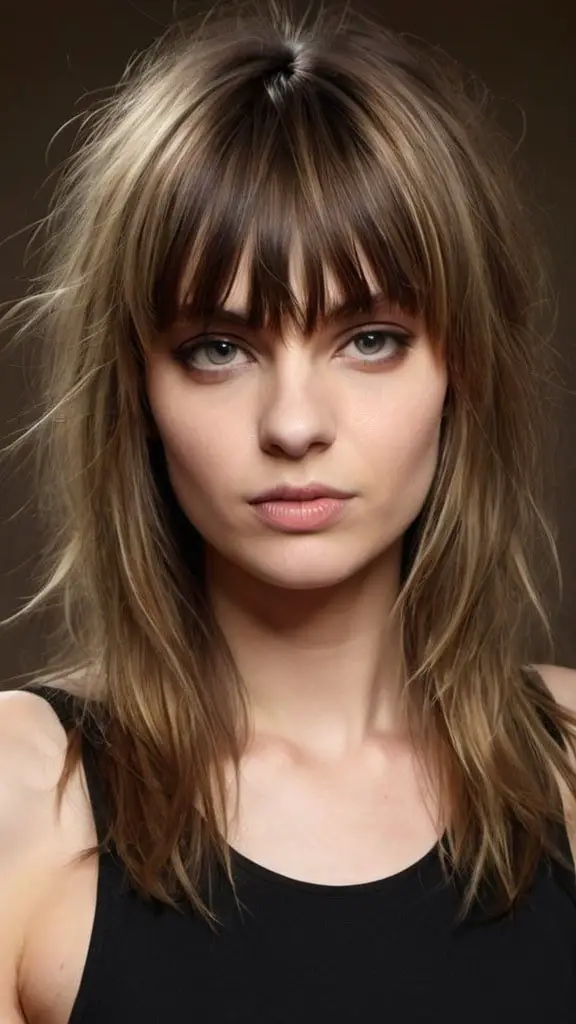 Textured Layers with Fringy Bangs Long Layered Haircuts with Bangs