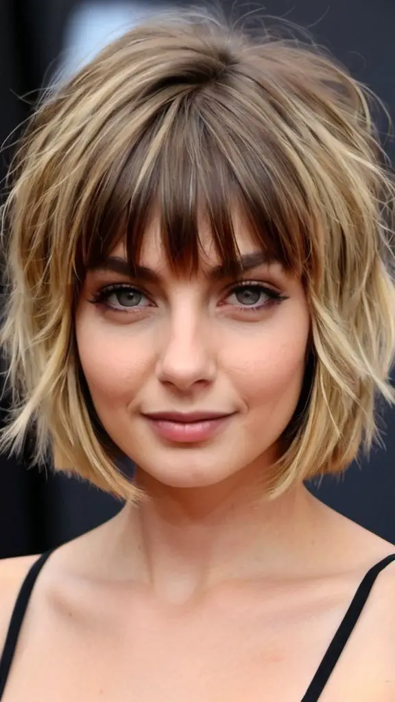 Tousled Bob Cut with Light Bangs Short Hairstyles for Girls of All Ages