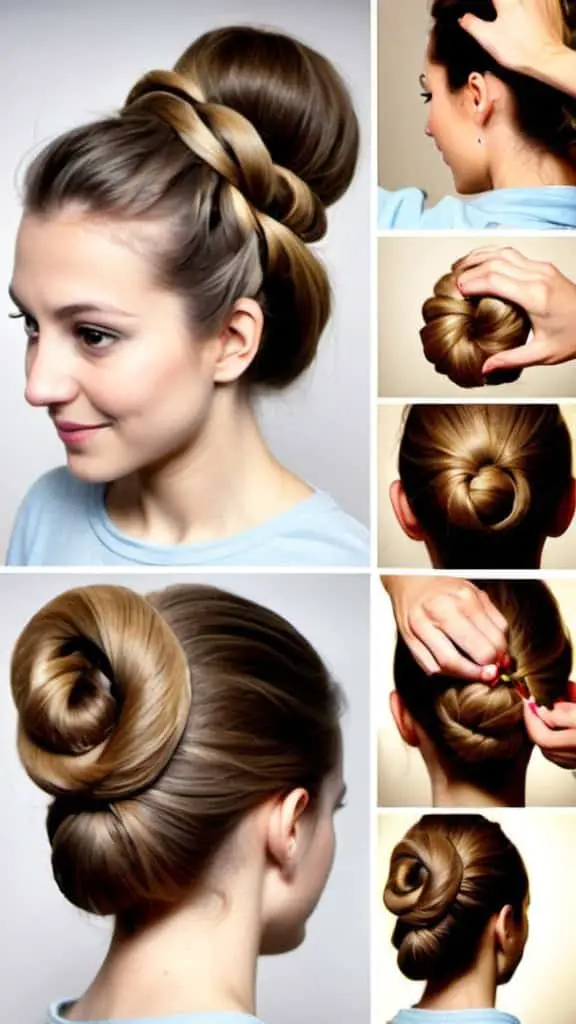 Twisted Banana Roll Bun Casual Updos for Long Hair
