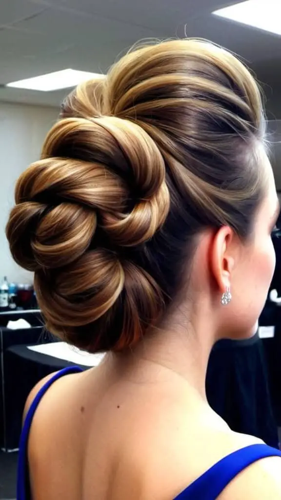 Twisted Bun Updo Prom Hairstyles for Long Hair