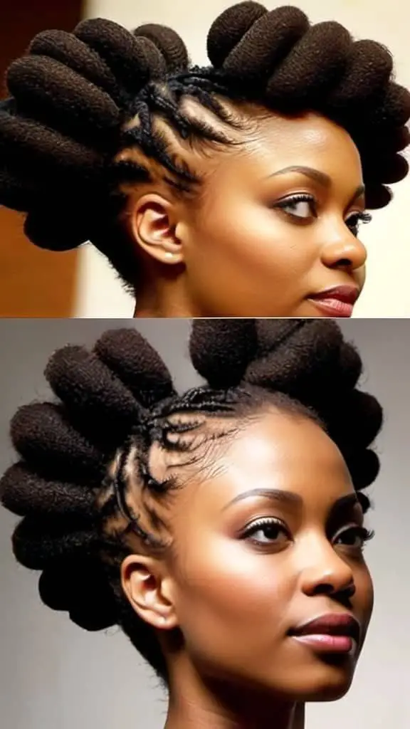 Twists and High Puff Hairstyles for Long Natural Hair