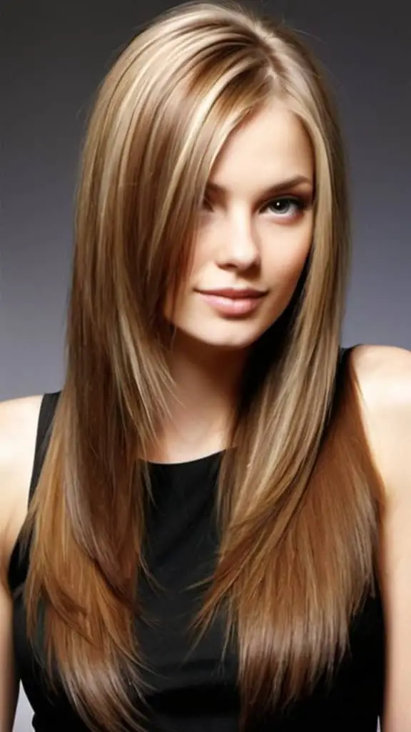 U-Cut Flipped Up Layers Hairstyles for Long Straight Hair