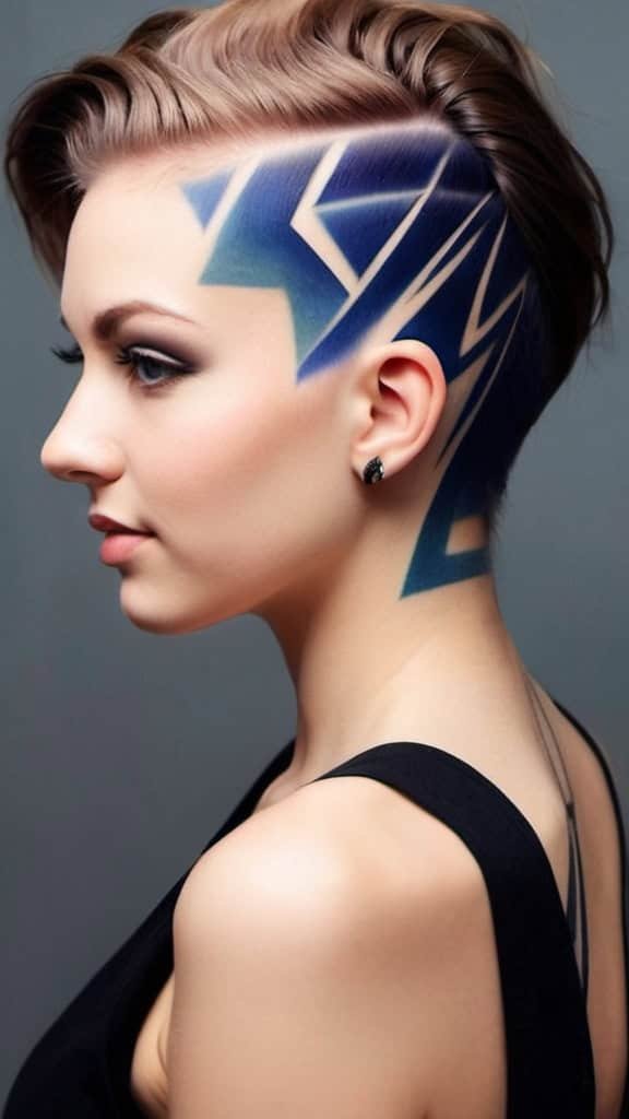 Undercut and Zigzag Design women undercut hairstyle