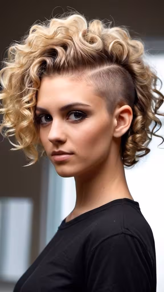 Undercut for Curly Hair women undercut hairstyle