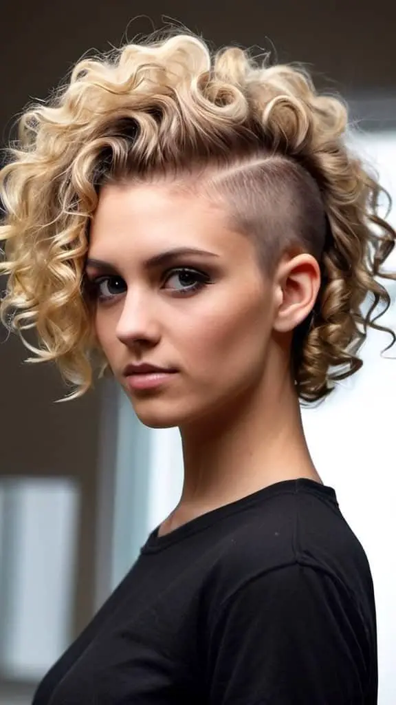 Undercut for Curly Hair women undercut hairstyle
