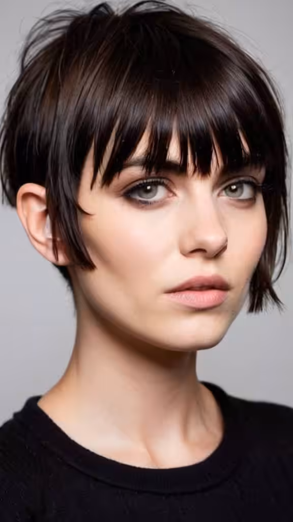 Undercut with Choppy Bangs Short Hair with Bangs