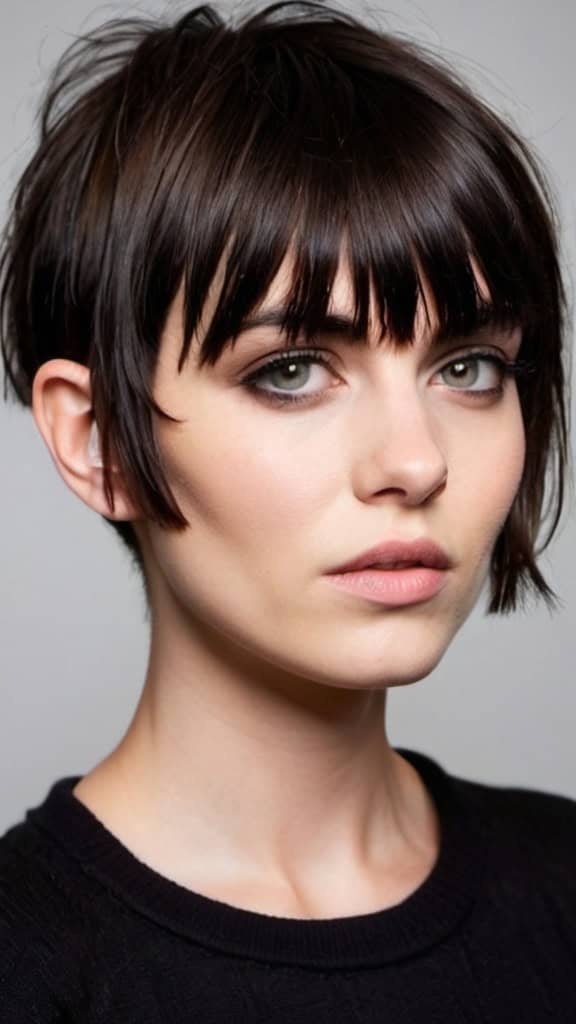 Undercut with Choppy Bangs Short Hair with Bangs