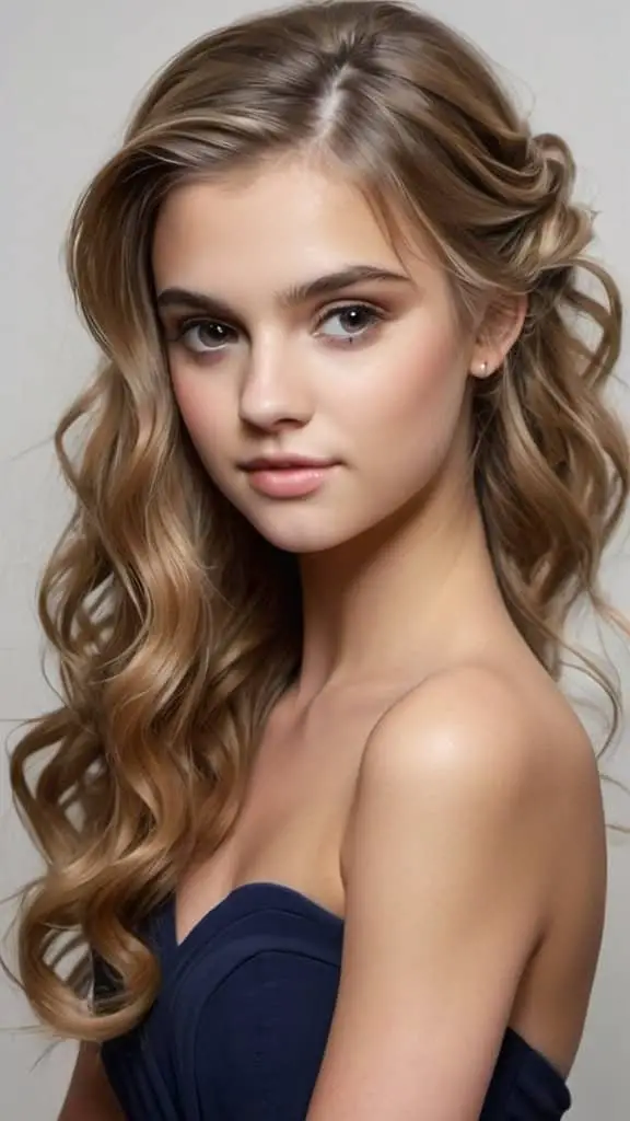 Undone Waves Prom Hairstyles for Long Hair