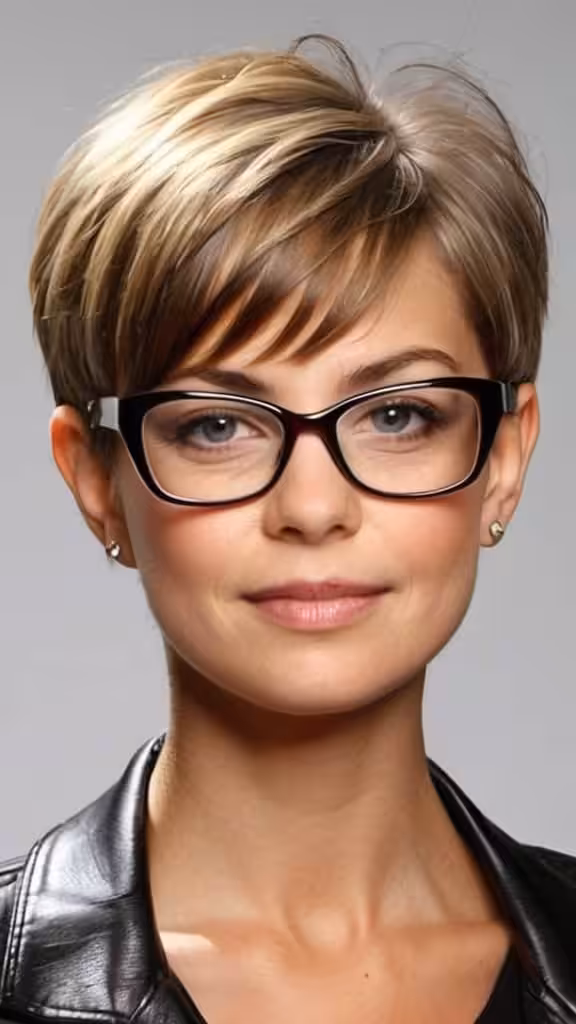 Very Short Wedge Cut Short Hairstyles For Women With Glasses