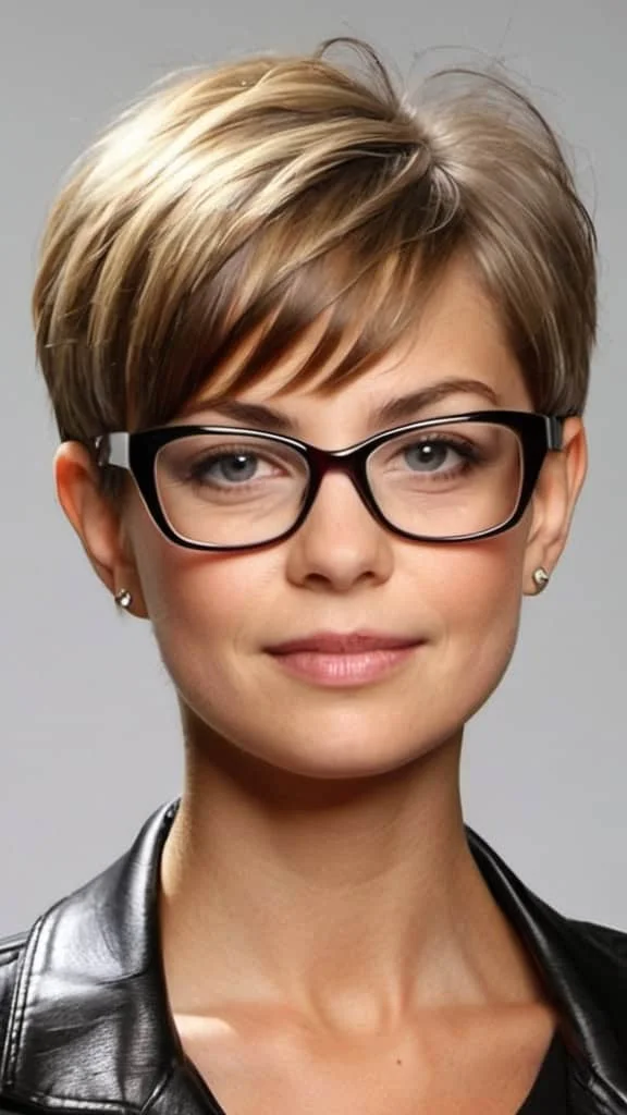 Very Short Wedge Cut Short Hairstyles For Women With Glasses
