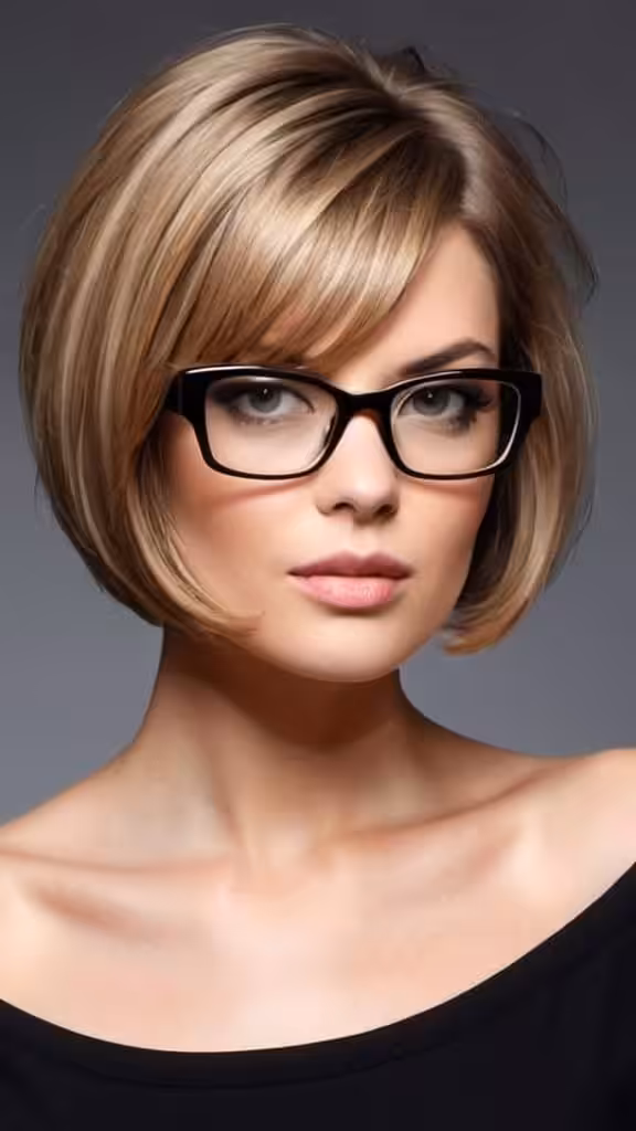 Voluminous Tapered Bob Short Hairstyles For Women With Glasses