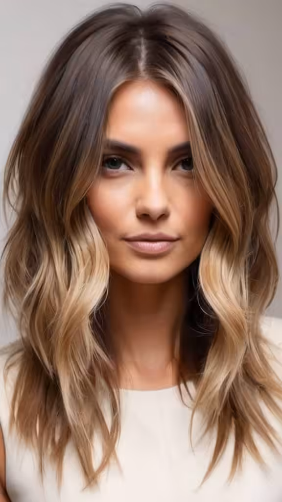 Warm Balayage on Long-Layered Hair Balayage Short Hair Looks