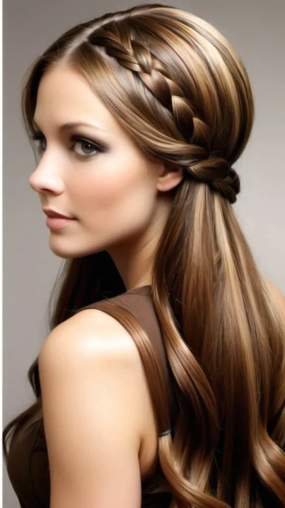 Waterfall Braids Long Brown Hairstyles