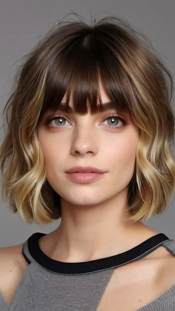 Wavy Bob with Curtain Bangs Short Hairstyles for Girls of All Ages