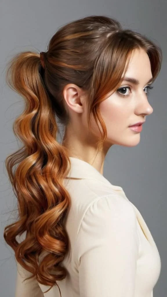 Wavy Side Pony Fall Hairstyles for the Autumn