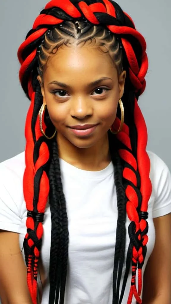 Yarn Braids Hairstyles for Long Natural Hair