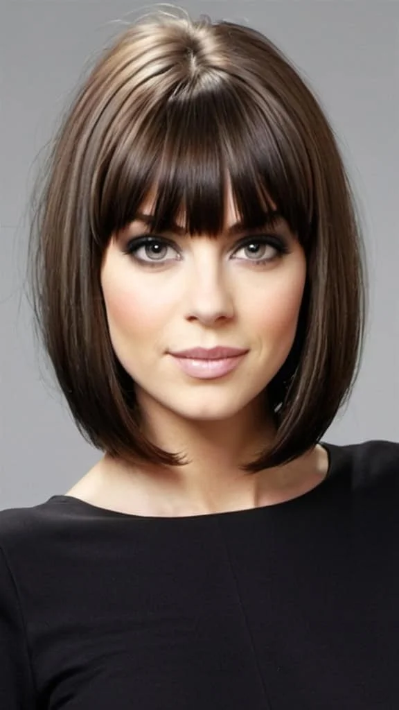 A-Line Bob with Bangs Hairstyles for Medium Hair Length Hairstyles for Medium Hair Length