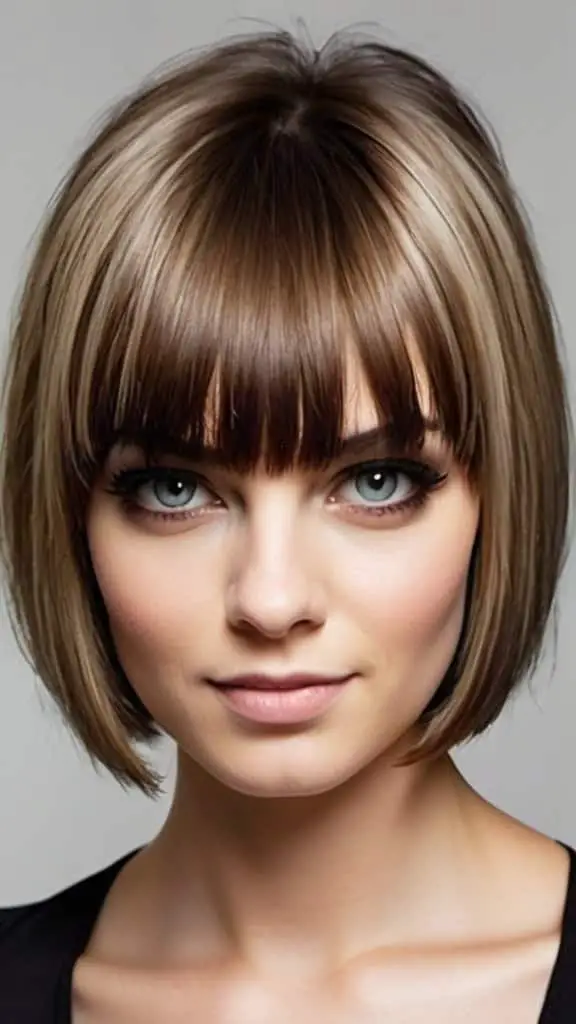 Angled Bob with Micro Fringe Short Fringe Hairstyles