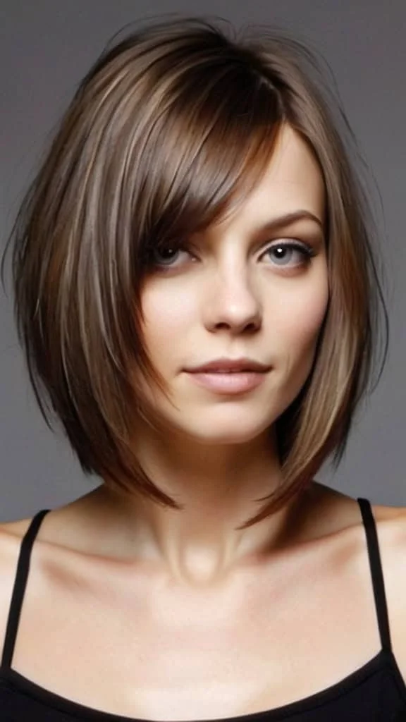 Angled Lob Medium Length Hairstyles for Thin Hair