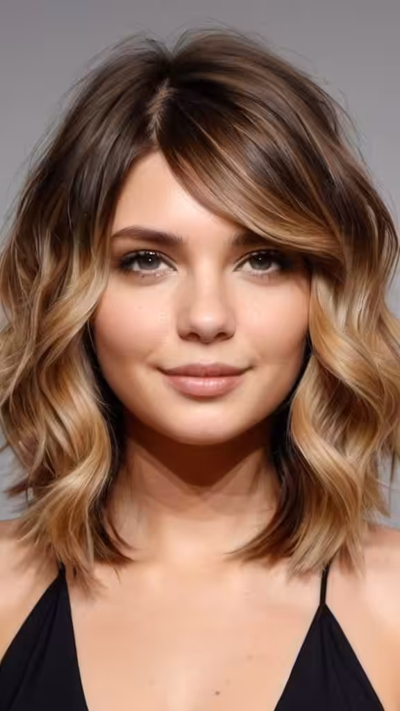 Beach Waves Medium Hairstyles for Round Faces