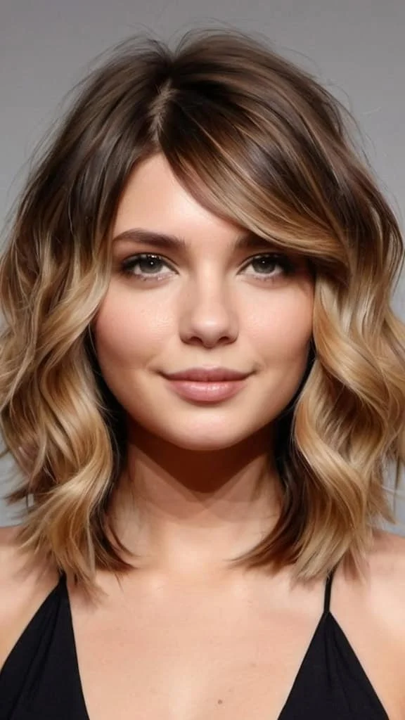 Beach Waves Medium Hairstyles for Round Faces