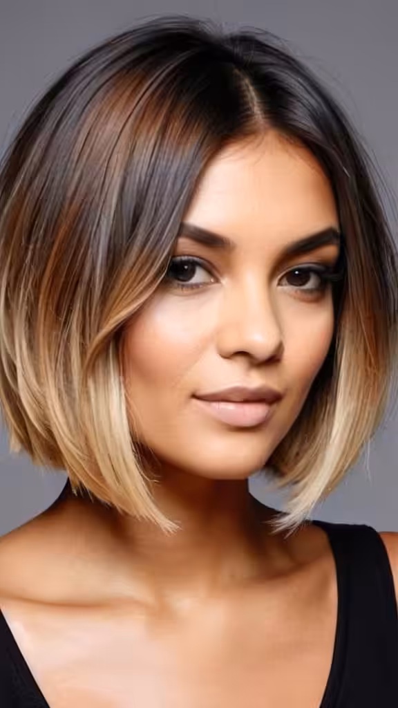 Beige Ombre On A Short Bob