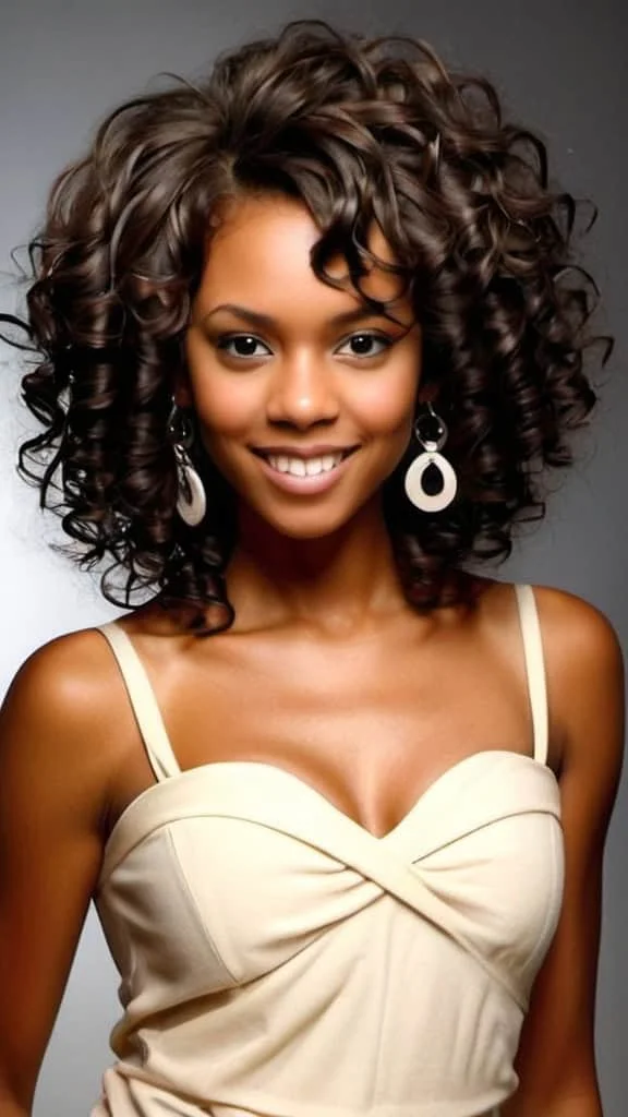 Big and Curly Medium Length Natural Hairstyles Medium Length Natural Hairstyles