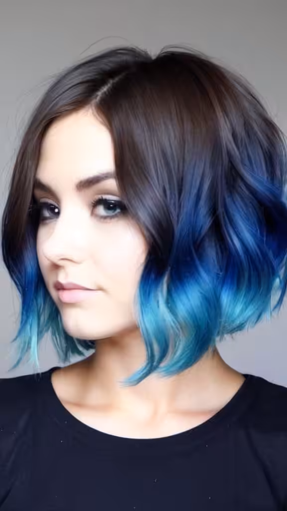 Blue Ombre On Short Hair - Flatter Your Face: 16 Short Ombre Hair for All Skin Tones