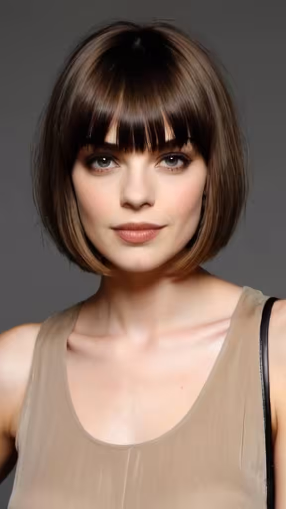 Blunt Bob with Bangs Short Sassy Haircuts