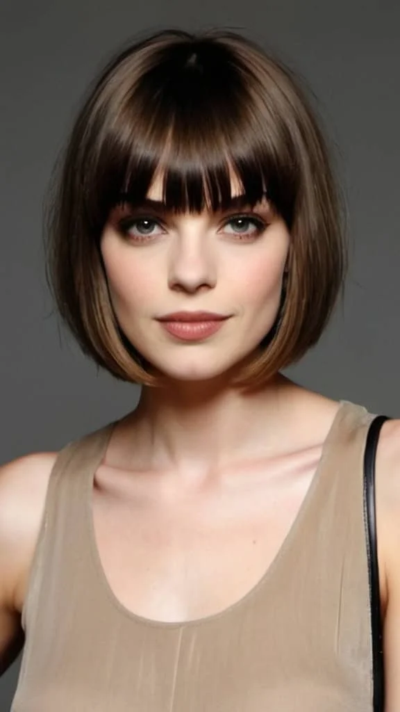Blunt Bob with Bangs Short Sassy Haircuts
