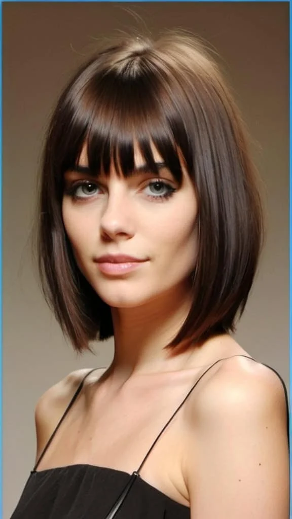 Blunt Chop Medium Length Hairstyles for Thin Hair