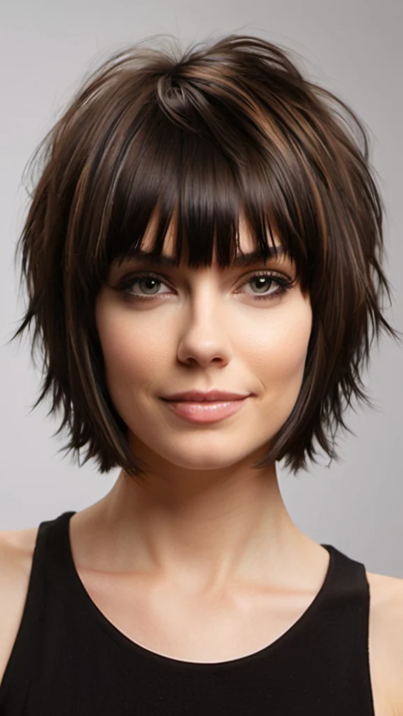 Short Angled Shag Medium Shag Haircut