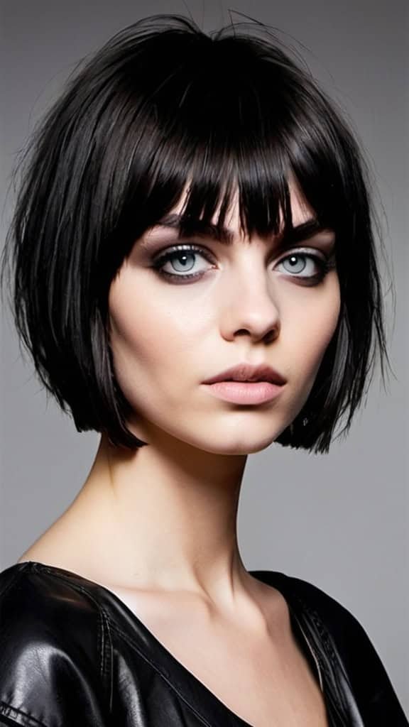 Bob with Edgy Fringe Short Fringe Hairstyles
