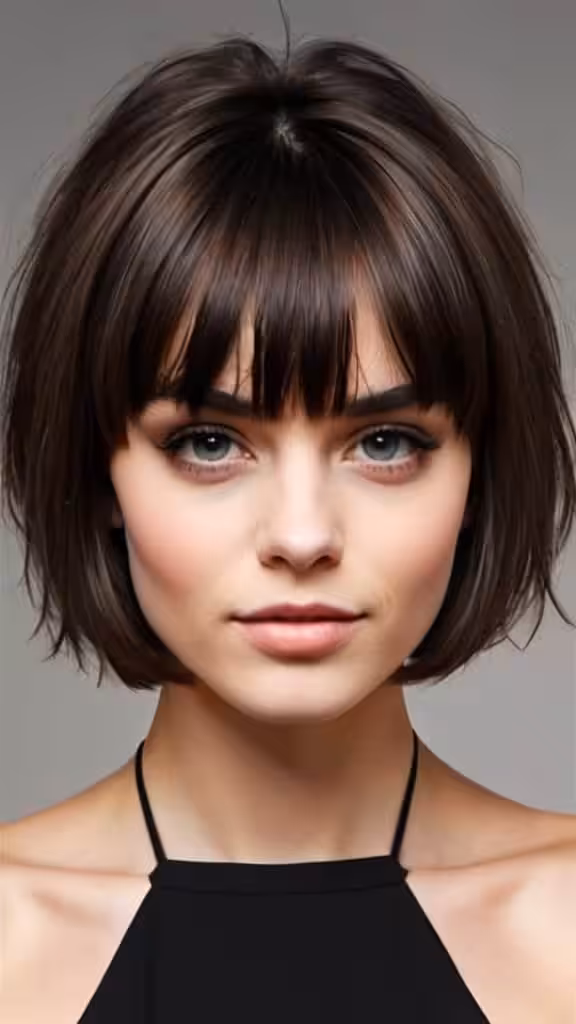 Bob with Wispy Bangs Short Fringe Hairstyles