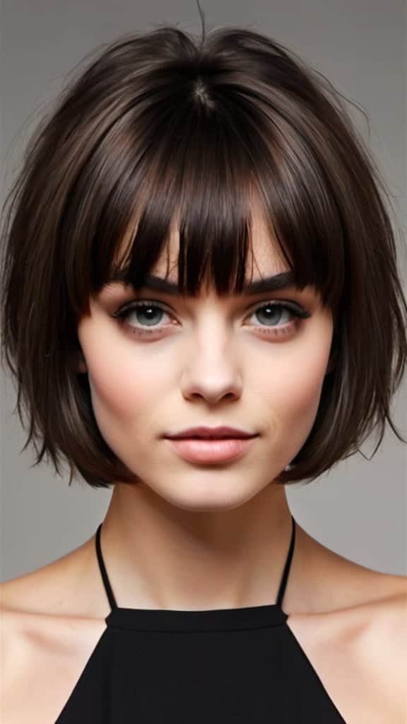 Bob with Wispy Bangs Short Fringe Hairstyles