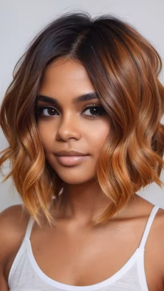 Caramel Brown Ombre - Flatter Your Face: 16 Short Ombre Hair for All Skin Tones