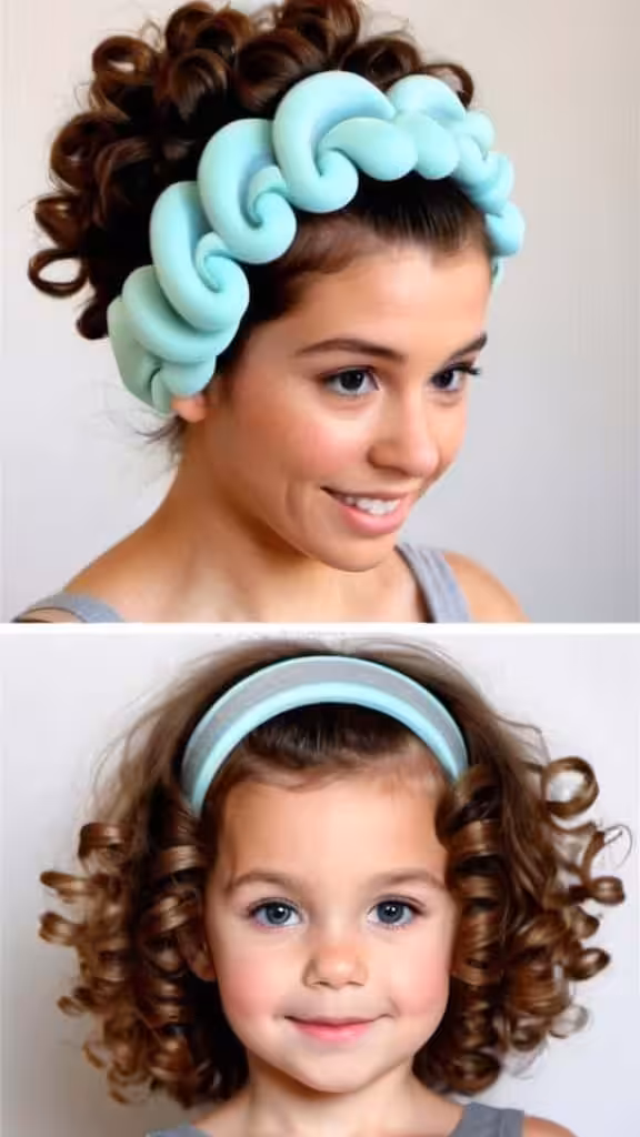 Curls With Padded Headband Hairstyles with Headbands