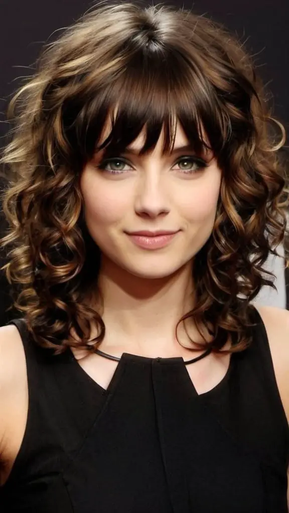Curly Layered Haircut with Long Bangs Layered Haircuts with Bangs Layered Haircuts with Bangs