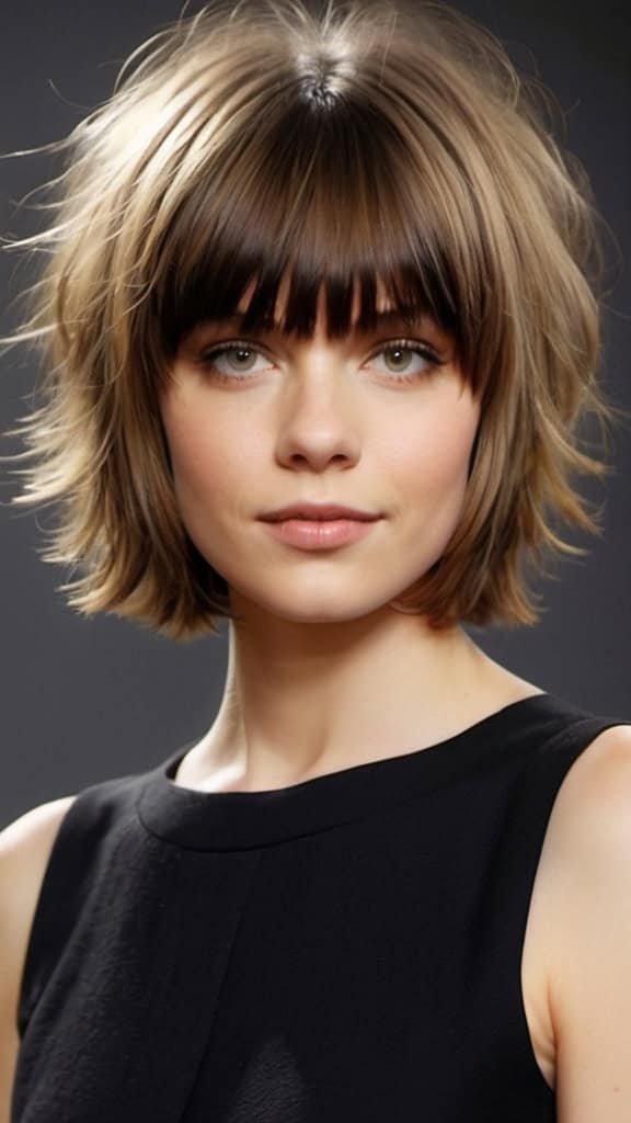 Curtain Fringed Shaggy Bob Bob Haircuts for Fine Hair
