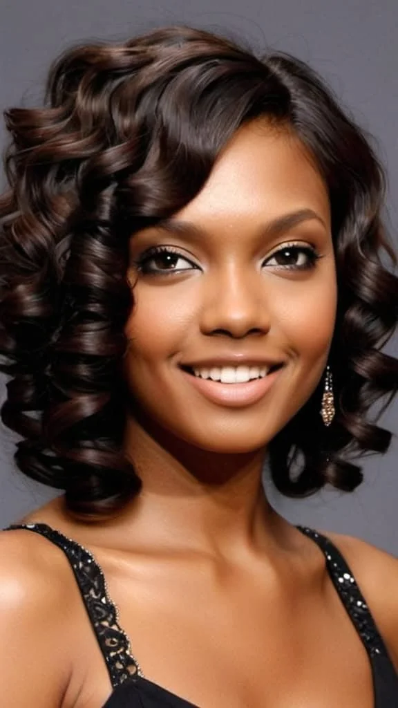 Deep Side-Parted Curls Medium Length Natural Hairstyles Medium Length Natural Hairstyles