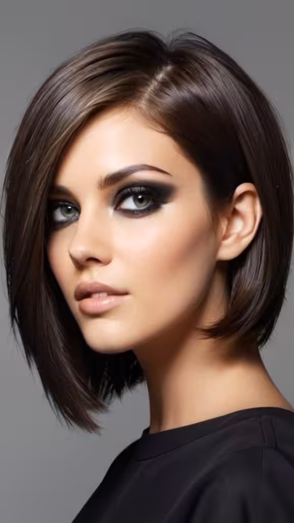 Deep Side Parted Front Layers Medium Side Part Haircut