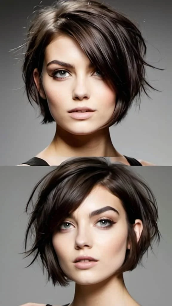 Deep Side Parted Messy Short Bob Medium Side Part Haircut Medium Side Part Haircut