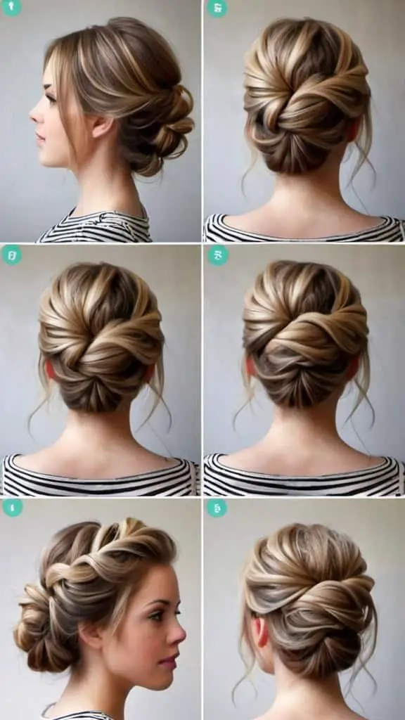 Double Twisted Half Updo Easy Updos for Medium Hair Easy Updos for Medium Hair