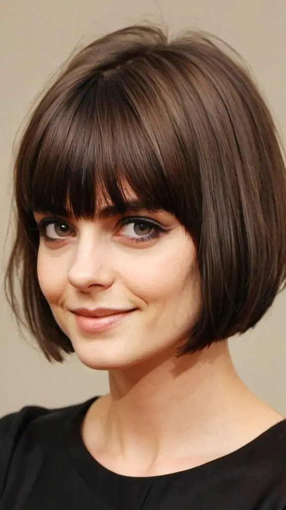 Ear-Length Bob with Bangs Short Fringe Hairstyles