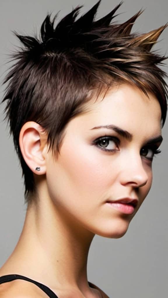 Ear-Length Spiked Natural Haircut Short Spiky Haircuts for Women