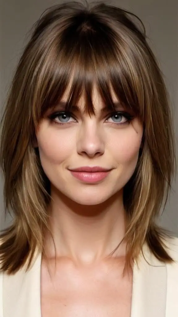 Face-Framing Long Layers with Long Bangs Layered Haircuts with Bangs Layered Haircuts with Bangs