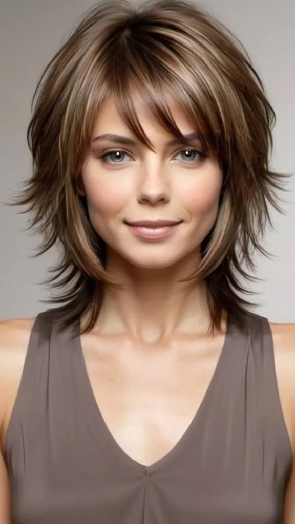 Feathered Layers Medium Length Hairstyles for Thin Hair