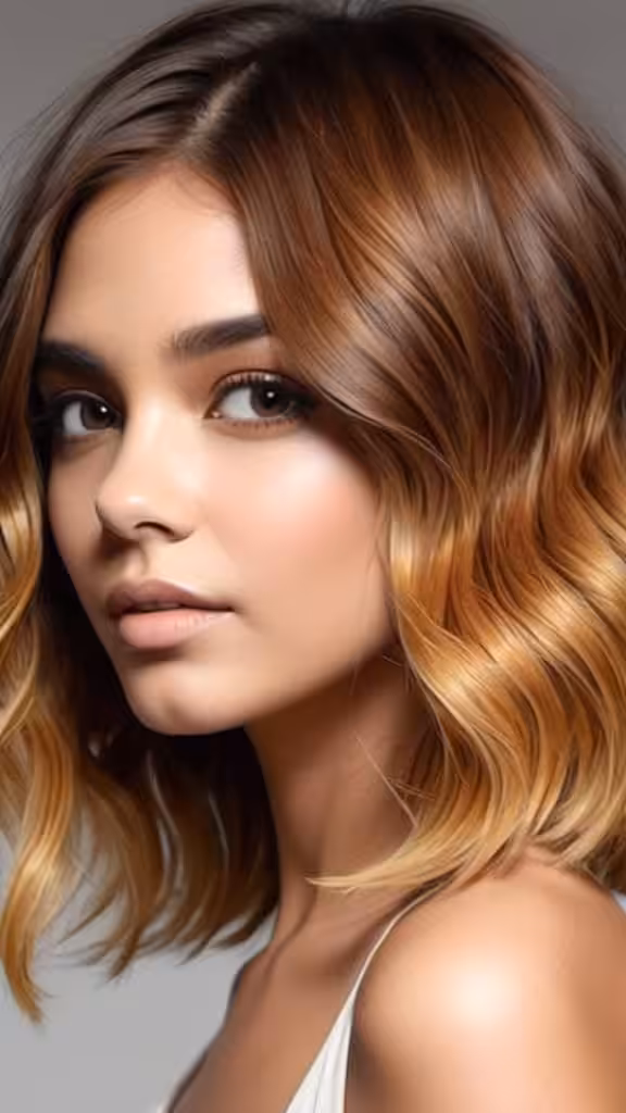 Golden Brown Ombre - Flatter Your Face: 16 Short Ombre Hair for All Skin Tones