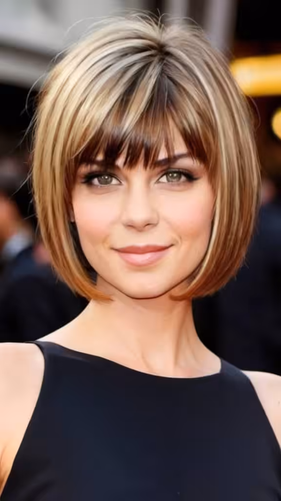 Graduated Bob with Bangs Short Sassy Haircuts
